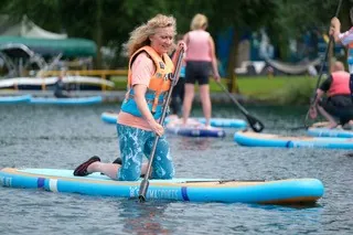 Learning paddleboarding